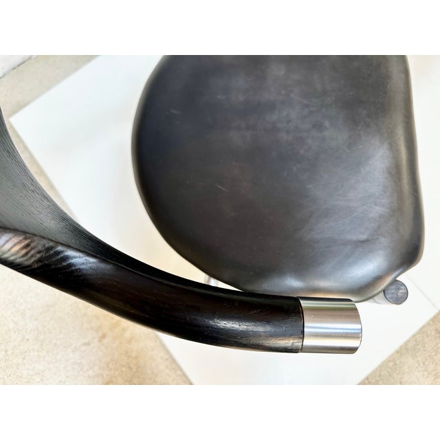 Sculptural Chair in Steel, Wood and Leather, Germany, 1980s For Sale - Image 13 of 18