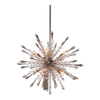 Large Crystal Starburst Modern Sputnik Chandelier For Sale