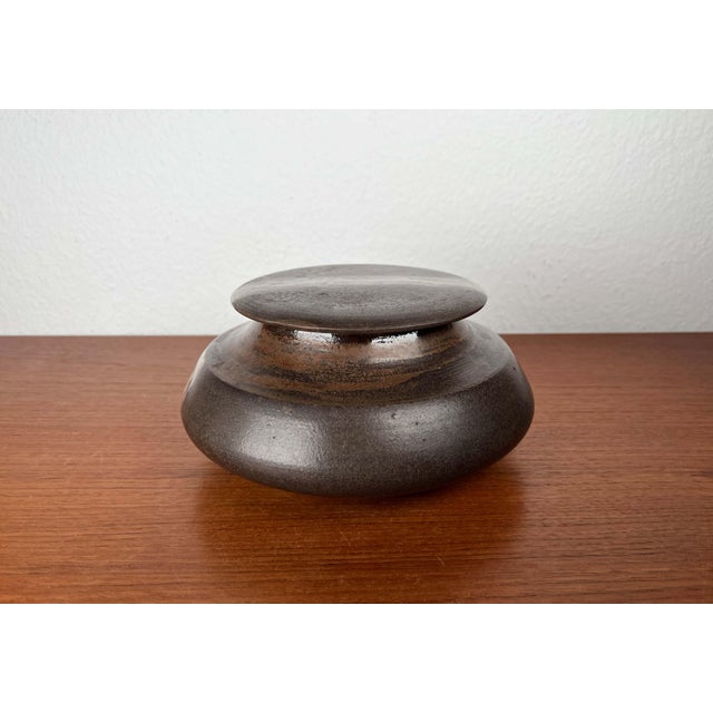 Mid-Century Modern German Studio Pottery Jar with Lid from Kellner Keramik, 1978, in Very Good conditions. Designed 1970...