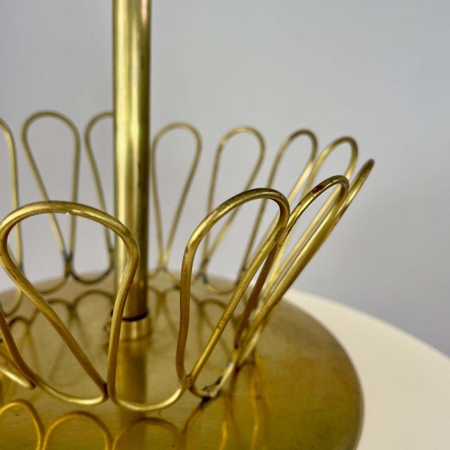 Frosted Glass and Brass Pendant by Hans Bergström for Asea, Sweden 1950s For Sale - Image 6 of 18