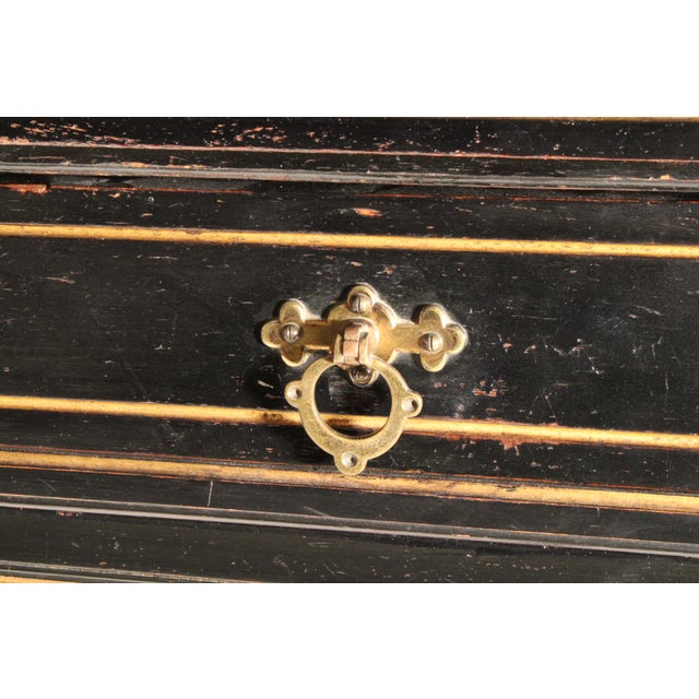 Aesthetic Movement Black Lacquer and Painted Cabinet For Sale - Image 10 of 15