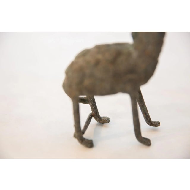 Vintage African Chubby Oxidized Copper Giraffe For Sale - Image 4 of 8