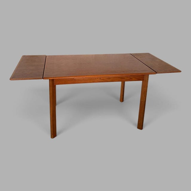 Mid-Century Teak, Walnut and Oak Draw Leaf Extending Dining Table, 1960s For Sale - Image 9 of 10