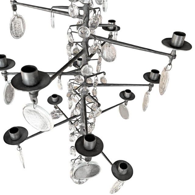 Eleven Arm Chandelier by Erik Höglund for Boda Glasbruk, Sweden For Sale In Chicago - Image 6 of 17