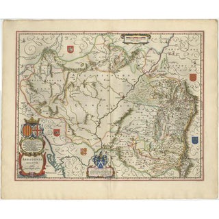 Map of Kingdom of Arragon from Blaeu, Spain, 1642 For Sale