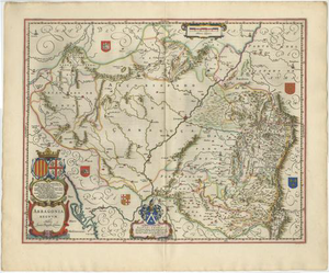 Map of Kingdom of Arragon from Blaeu, Spain, 1642