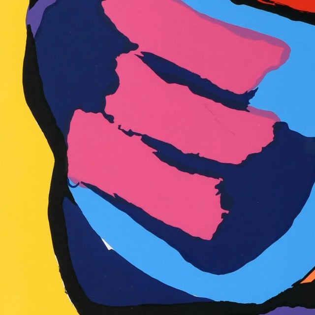 1960s Karel Appel Colorful Rhino and Monkey Framed Print For Sale - Image 6 of 8