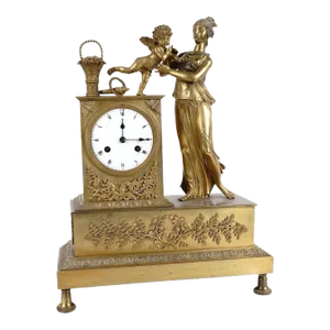 French Empire Ormolu Bronze Mantel Clock