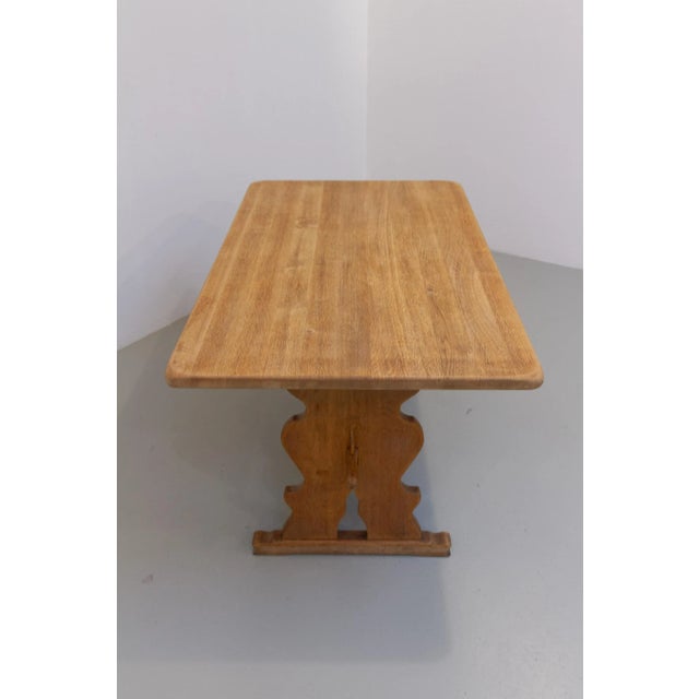 Vintage Danish Brutalist Oak Dining Table, 1960s For Sale - Image 9 of 18