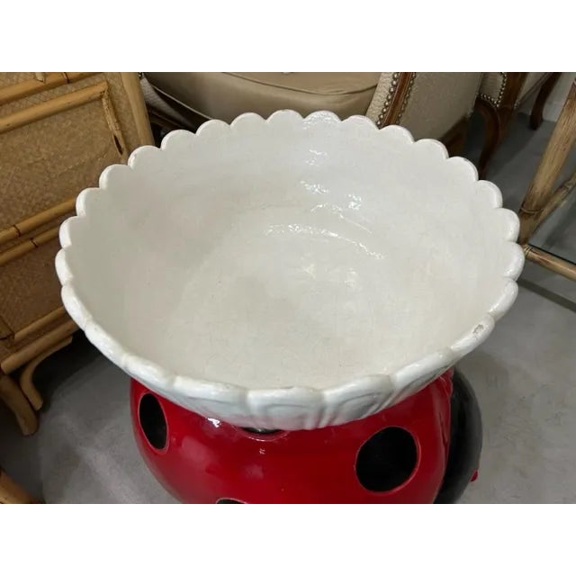 Vintage Large Ceramic Ladybug Planter For Sale - Image 9 of 9