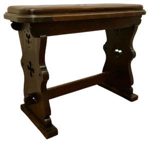 Arts and Crafts Carved Oak Window Seat or Hall Bench, 1880s