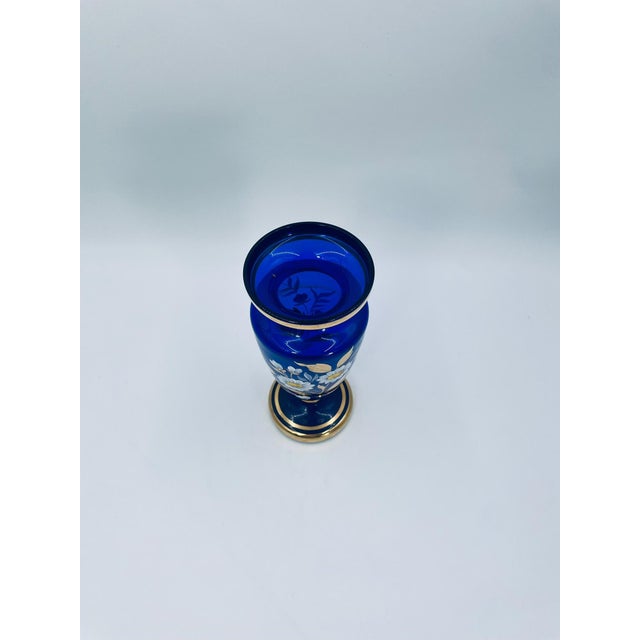 Blue Vintage Czechoslovakian Vase in Glass, 1965 For Sale - Image 8 of 9