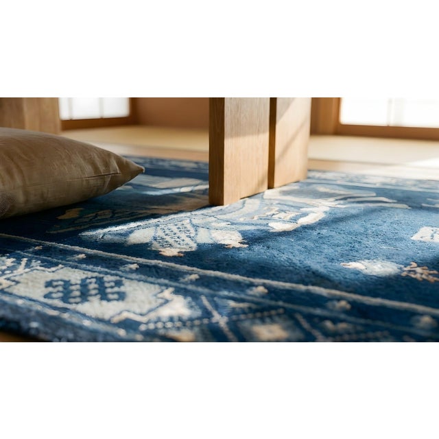 Navy Blue Early 20th Century Chinese Baotou Scholars Carpet For Sale - Image 8 of 8