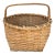 Antique Late 19th Century American Splint Oak Gathering Basket For Sale