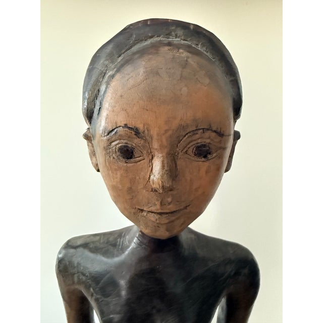 Hand Carved Wood Sculpture For Sale - Image 9 of 12