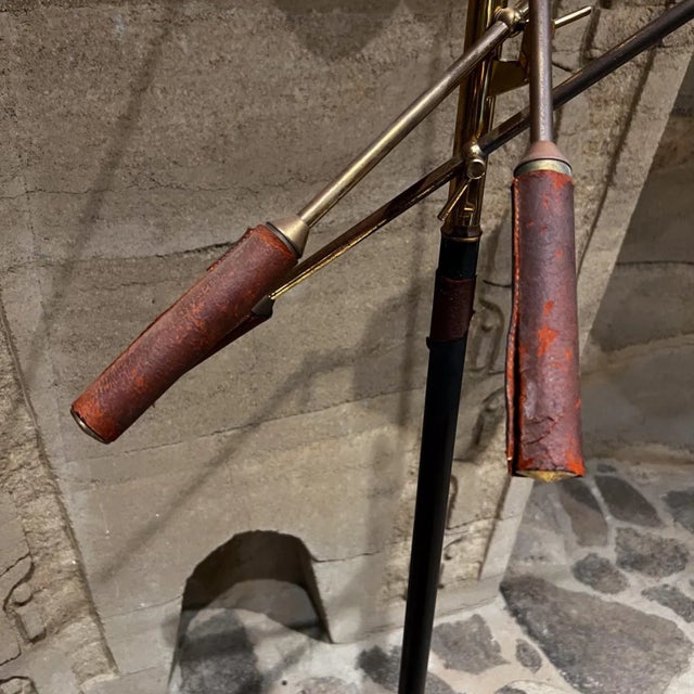 Brown 1958 Style Arredoluce Early Triennale Floor Lamp Italy For Sale - Image 8 of 10