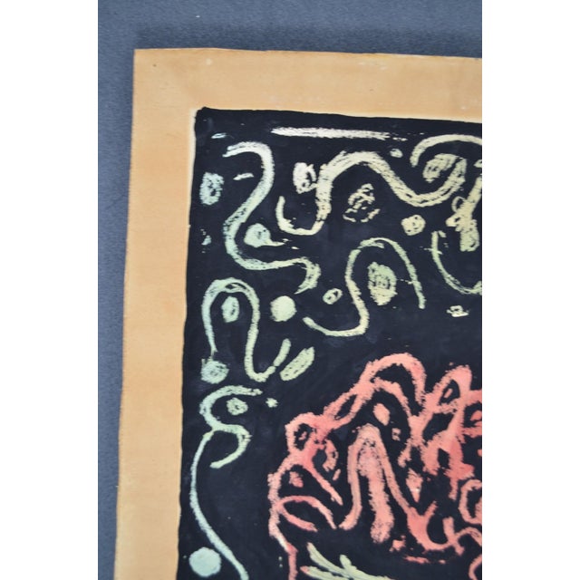 1950s 1950 Guillain Siroux “Visage Rose” French Modernist Mixed Media Portrait For Sale - Image 5 of 11