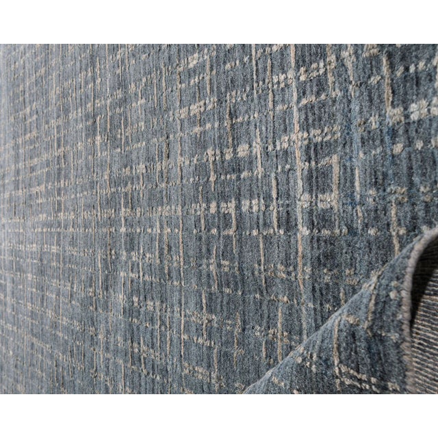 2020s Simplicity Comfort Blue Gray Contemporary Handwoven Rug, 10' X 14' For Sale - Image 5 of 9