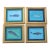 Whale Nautical Minimalism Coastal Folk Art Blue Gray Original Oil Paintings Set/4 Cleo Plowden For Sale