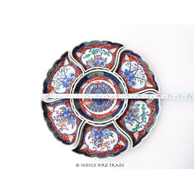 Japanese 19th Century Meiji Period Japanese Imari Porcelain Sweet Meat Dish Set- 7 Pieces For Sale - Image 3 of 9