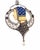 Ink Blue 1910s Masriera Art Nouveau Pendant Necklace in 18k Gold, Platinum & Diamonds For Sale - Image 8 of 8