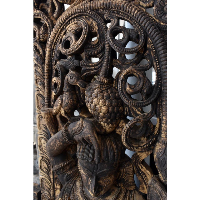 Indian Mid 20th Century Indian Temple Dancer Carving For Sale - Image 3 of 6
