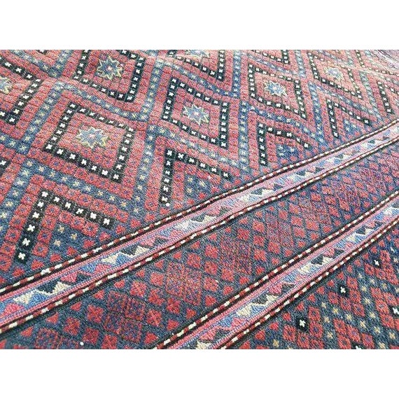 Textile 1970s Vintage Turkmen Afghan Baluch Rug - 4′4″ × 6′3″ For Sale - Image 7 of 10