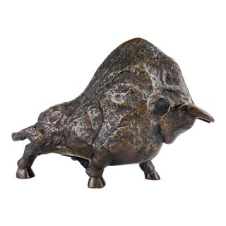 Early 20th Century Bronze Sculpture of a Bull For Sale