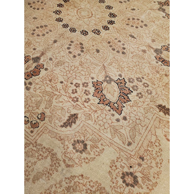 Antique Tabriz Carpet, Hadji Jalili Persian Rug, Earth Tones, Ivory, Terracotta For Sale - Image 17 of 18