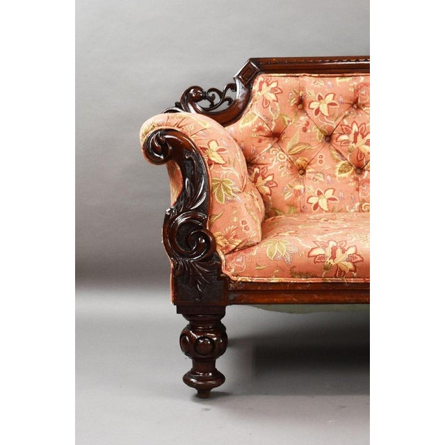 Mid 19th Century Victorian Mahogany Settee, 1860 For Sale - Image 5 of 6