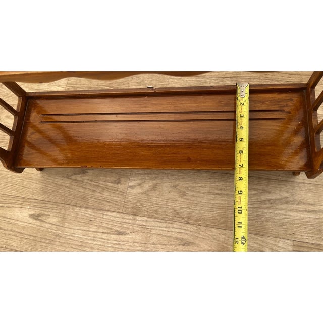 Antique Walnut Plate Shelf Small Book Display Free Standing or Wall Mount For Sale - Image 10 of 11