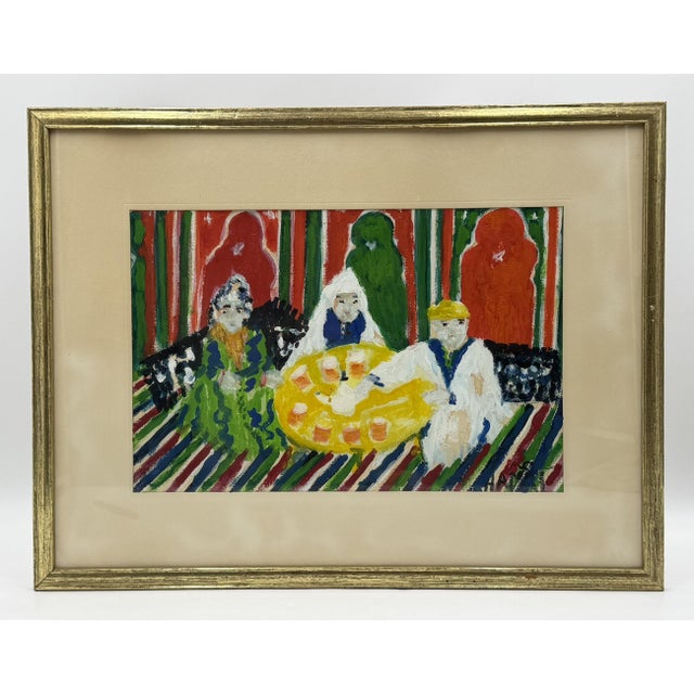 Moroccan Mohamed Hamri Moroccan Modernist Folk Art Painting, the Unique Singer, 1977 For Sale - Image 3 of 18