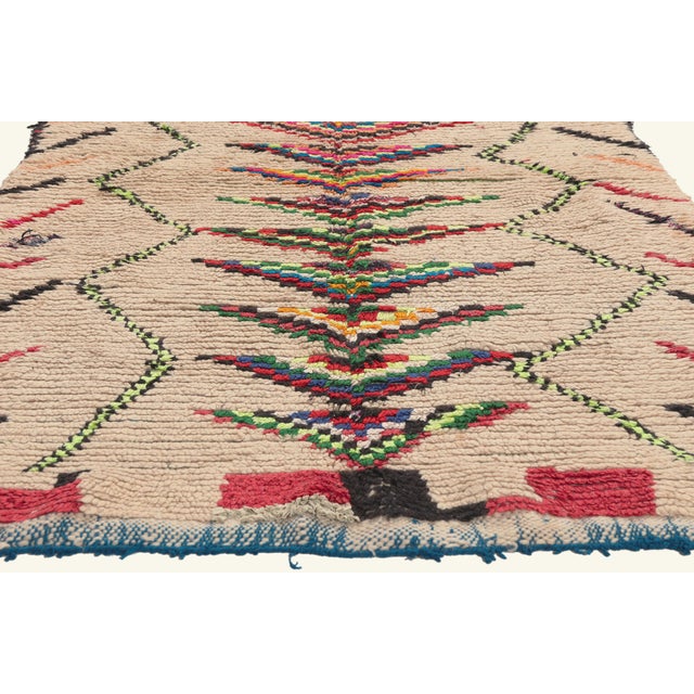 Berber Tribes of Morocco Vintage Azilal Boucherouite Moroccan Rug, 03'07 X 07'01 For Sale - Image 4 of 10