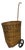 Mid Century Split Wood Rolling Market Basket For Sale