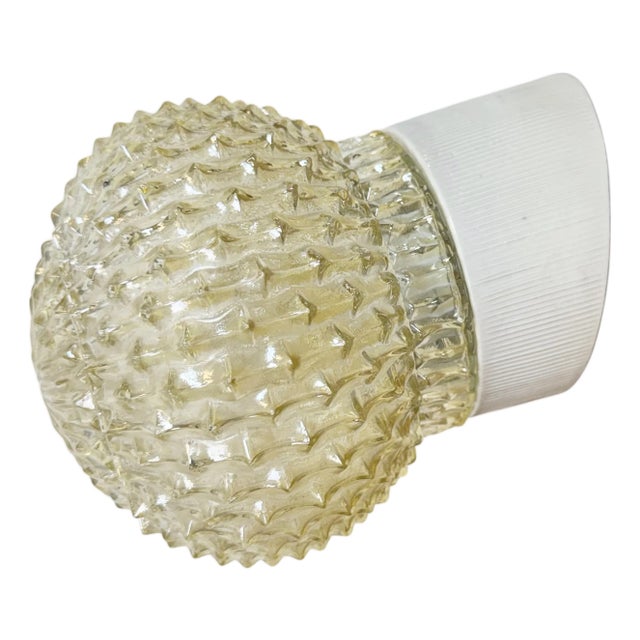 Vintage White Porcelain Wall Light, 1970s For Sale