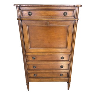 1910 French Louis XVI Walnut Secretary Desk For Sale