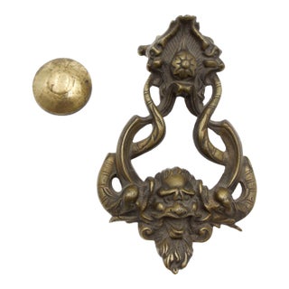 Vintage Poseidon Bronze Door Knocker For Sale