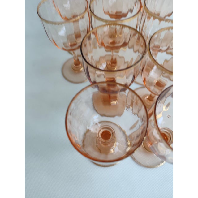 Large Crystal Glasses with Gold Rims from Daum, 1930s, Set of 12 For Sale - Image 3 of 11