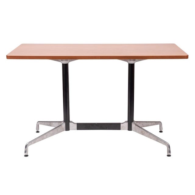 Walnut & Steel Counter Height Table with Rectangular Top on Twin Supports by Charles & Ray Eames for Herman Miller, 1970s For Sale - Image 10 of 10