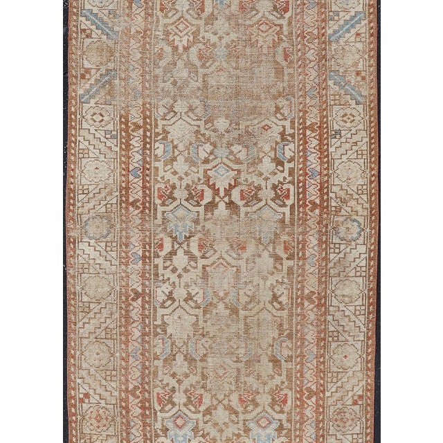 Antique Kurdish Runner in Soft Tones in Wool With All-Over Tribal Design 3'0 X 8'1 For Sale In Atlanta - Image 6 of 11