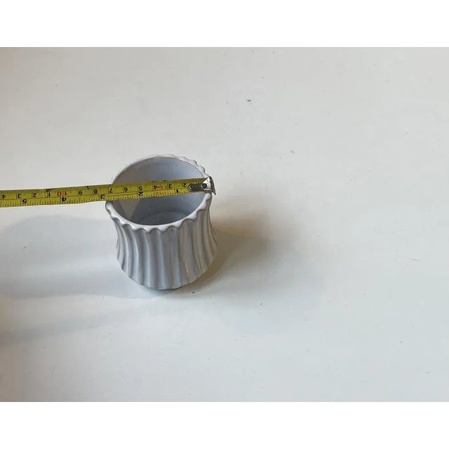 Art Deco Danish Fluted White Ceramic Vase by Christian Jensen, 1930s For Sale - Image 6 of 7