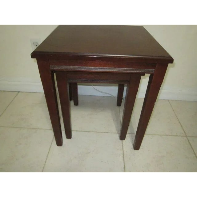 Traditional 1970s Vintage Nesting Tables Dark Color by Bombay Set of Two For Sale - Image 3 of 9