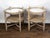 A pair of French vintage oak side tables from the mid 20th century, with mirrored tops and turned legs. Created in France...