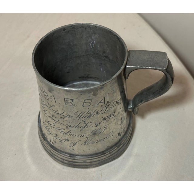 Antique 1899 Bibba Cambridge High & Latin Sports Pewter Champs Trophy Award Mug For Sale - Image 10 of 11