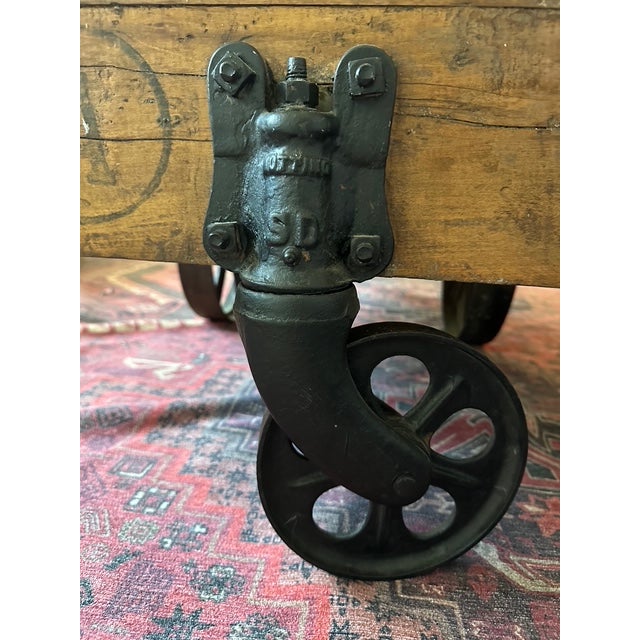 Early 20th Century Rare 1940's Nutting Truck Co. Cart Coffee Table | Model 140/141 | Faribault Minn For Sale - Image 5 of 9