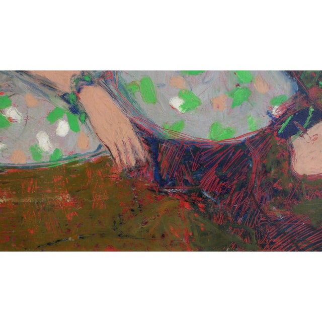 Michel Sarazin, Portrait of a Pensive Woman, 2000s, Oil Pastel on Board, Framed For Sale - Image 13 of 18