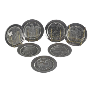 Early 20th Century Twelve-Piece French Lalique Commemorative Crystal Plate Set