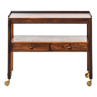 Trolley in Brass and Rosewood attributed to Sven Engström & Gunnar Myrstrand, 1960s For Sale