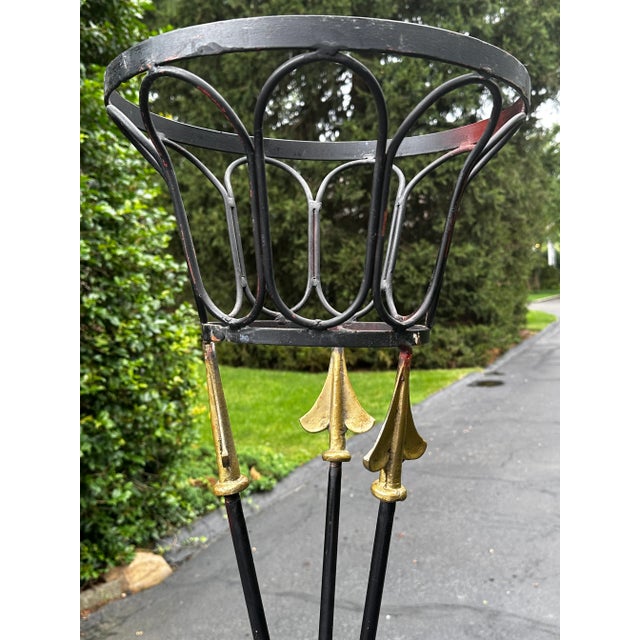 Pair of Empire Metal and Gilt 'Bow & Arrow' Plant Stands For Sale - Image 11 of 12
