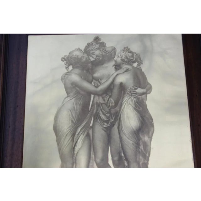 Vintage The Three Graces Drypoint Etching on Metal Plate, Framed For Sale - Image 10 of 11